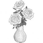 Картинки карандашом цветы в вазе   в вазоне017