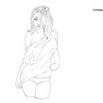 Нарисованная девушка в нижнем белье   арты027