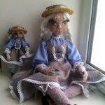 Текстильная шарнирная кукла 010