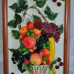 Картины своими руками из искусственных фруктов и цветов 021