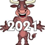 Рисунки на новый год 2021 быка 25