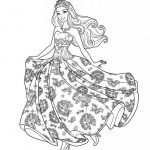 раскраска принцесса в красивом платье 24
