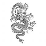 Картинки скетчей китайских драконов в фантастическом и ярком стиле 018
