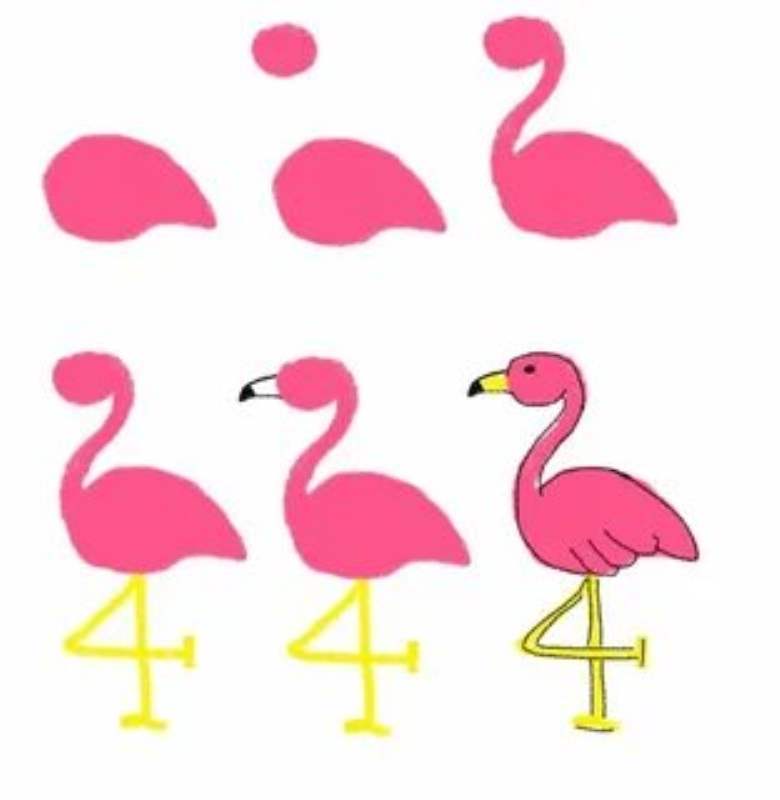 Красивые рисунки фламинго для рисования 016