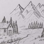 Рисунки живописного пейзажа карандашом, чтобы срисовать (15 фото)