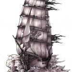Эскизы потрясающего корабля в детализированном стиле для срисовки 020
