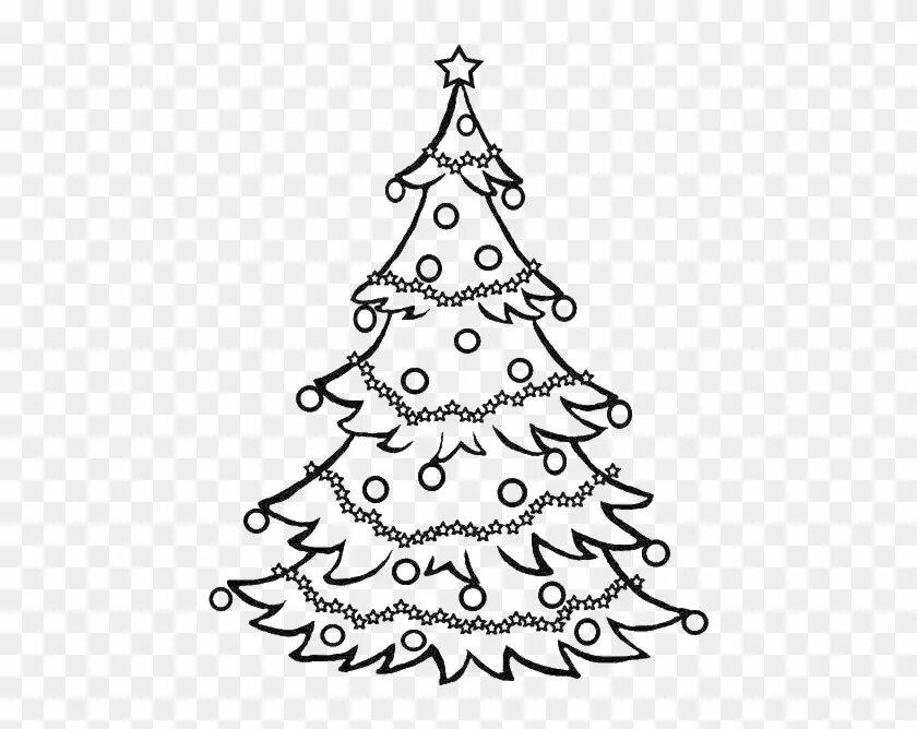 Рисунки новогодней елки для срисовки 9