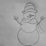 Рисунки снеговика для срисовки 9