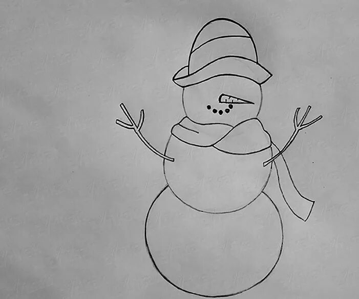 Рисунки снеговика для срисовки 9