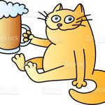 Мультяшный кот с бокалом вина 9