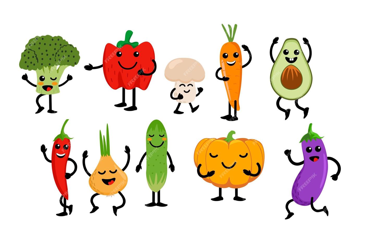 Персонажи фруктов и овощей 9