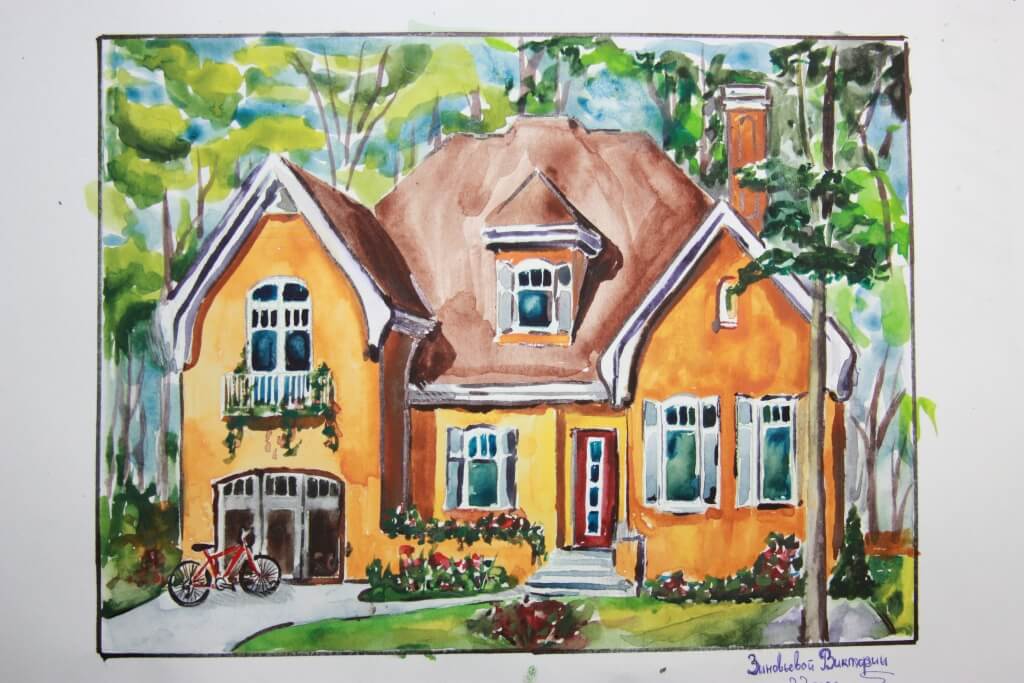 Дом моей мечты рисунок 7 класс изо. Дом рисунок. Домик рисунок. Красивые дома рисунки. Детские рисунки домов.