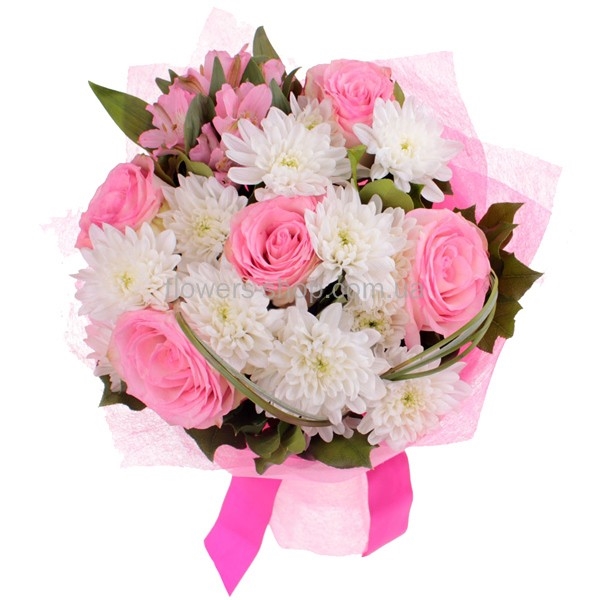Букеты с альстромерией и хризантемами   красивые цветы 008
