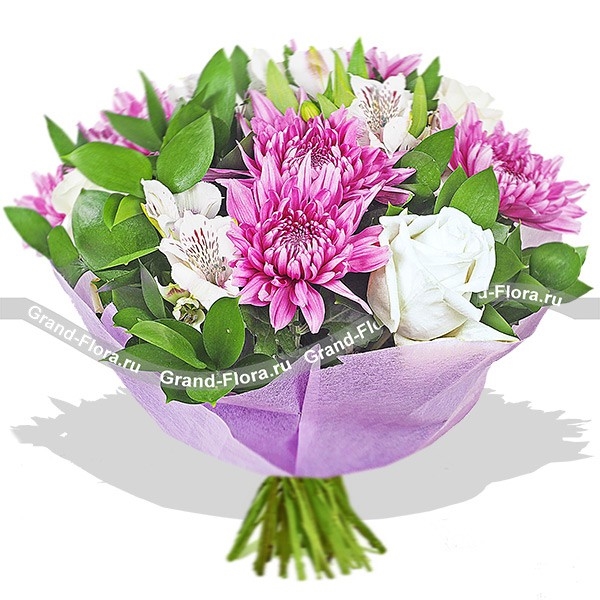 Букеты с альстромерией и хризантемами   красивые цветы 014