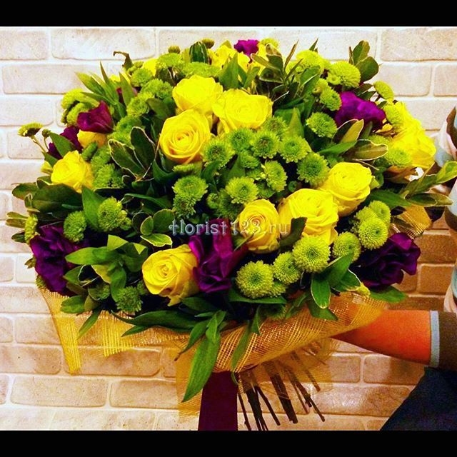 Букеты с альстромерией и хризантемами   красивые цветы 026
