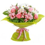 Букеты с альстромерией и хризантемами   красивые цветы 027