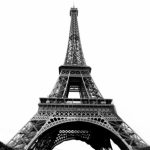 Картинка черно  белая Эйфелева башня020