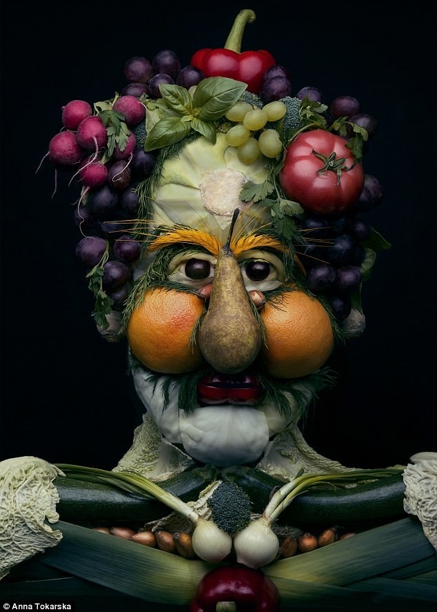 Смотреть портреты из овощей и фруктов 001