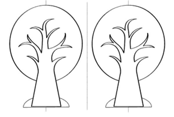 Шаблон дерево для аппликации распечатать   для детей 027