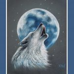 Волк воющий на луну рисунок и фото028