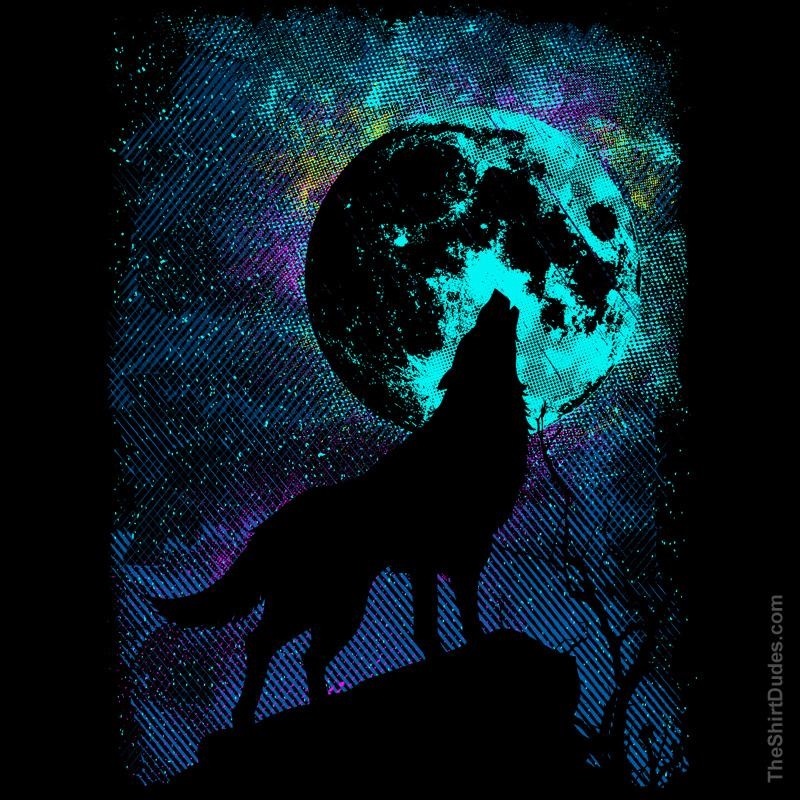 Воющий волк на луну рисунок   арты018