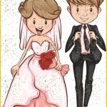 Картинки жениха и невесты рисованные   скачать029