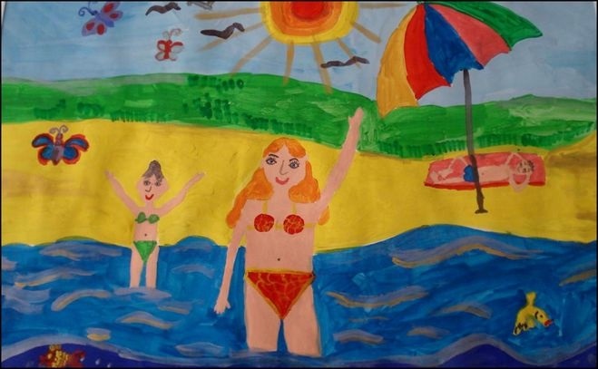 Лето на море детские рисунки   картинки027