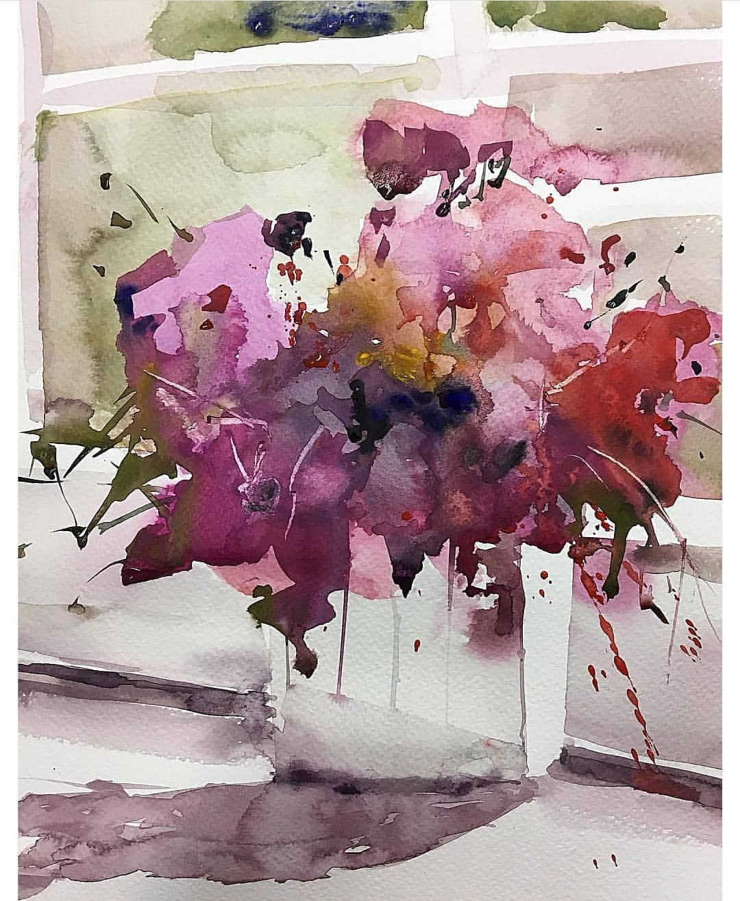 Картины акварелью цветы   милые рисунки (16)