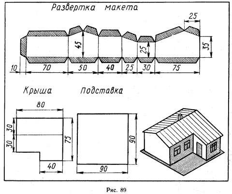 Развертка стола из бумаги