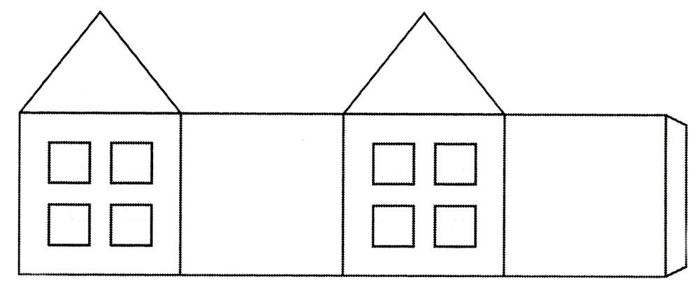 Домик склеить из бумаги схема распечатать