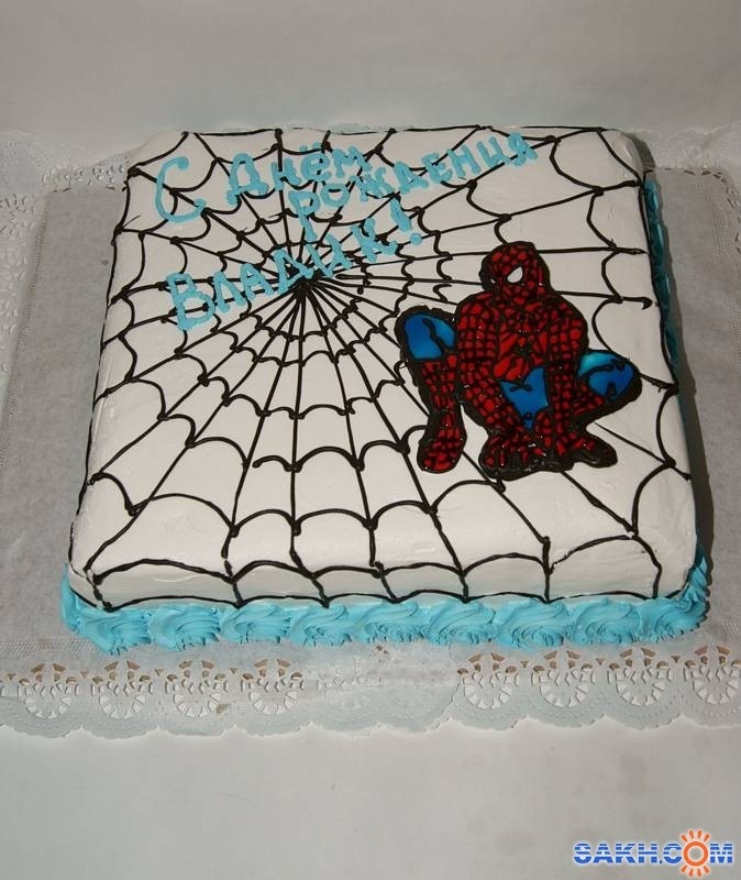 Торт человек паук в домашних условиях без мастики фото