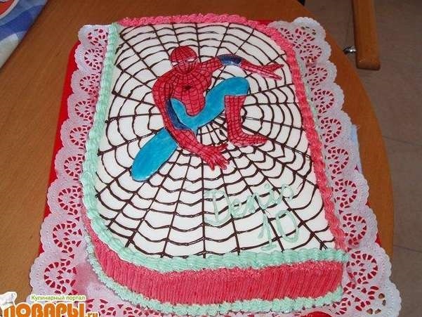 Торт человек паук в домашних условиях без мастики фото