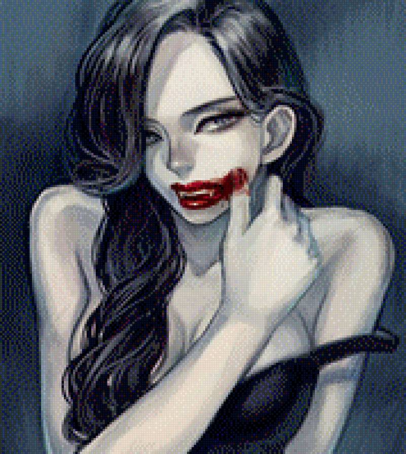 Арты девушка вампир   лучшая подборка (14)