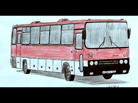Как нарисовать автобус карандашом поэтапно для детей 1 класса   подборка (16)