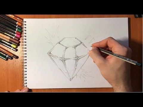 Как нарисовать бриллиант карандашом 013