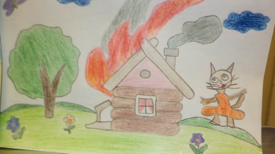 Как нарисовать рисунок на тему пожарной безопасности в школу   идеи картинок (11)
