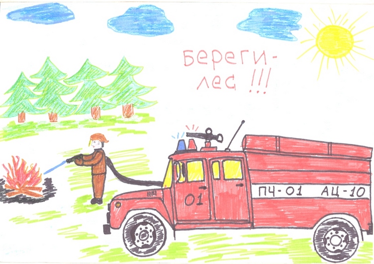 Как нарисовать рисунок на тему пожарной безопасности в школу   идеи картинок (20)