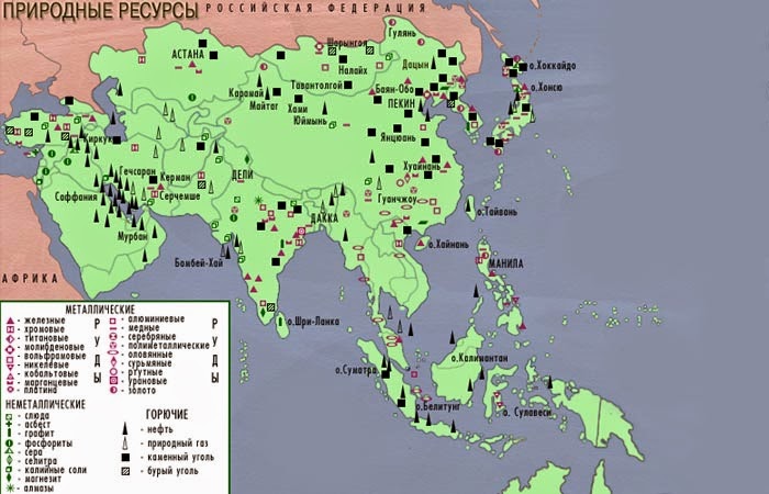 Карта Азии полезных ископаемых   подборка картинок (5)
