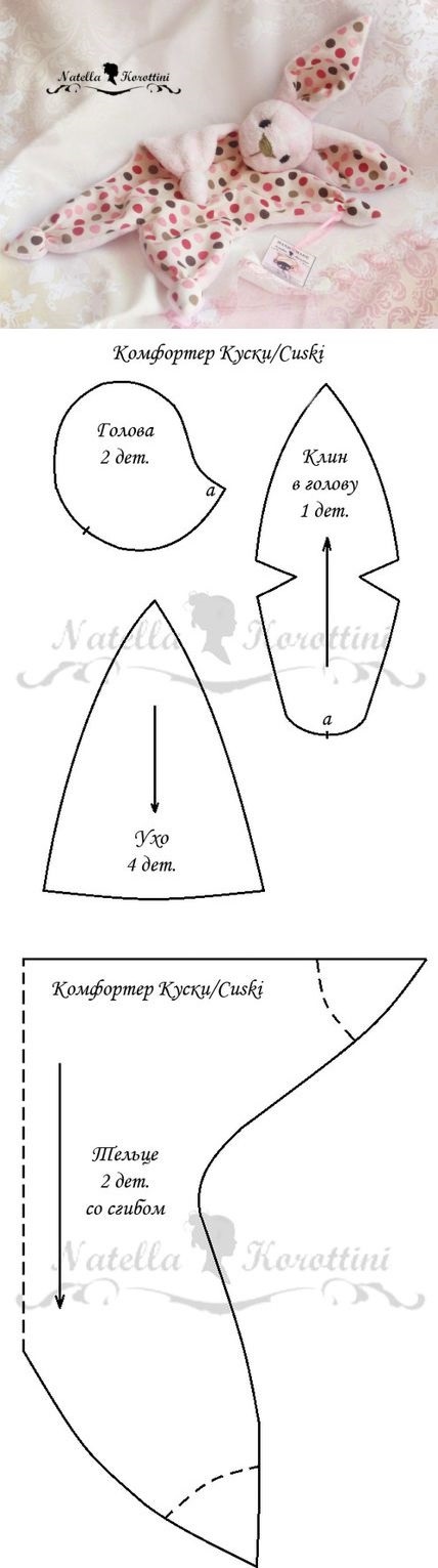 Как сшить комфортер. Игрушка-сплюшка Зайчик. Мастер-класс с выкройкой. — Video | VK