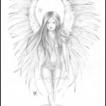 Красивые рисунки ангелов с крыльями 006