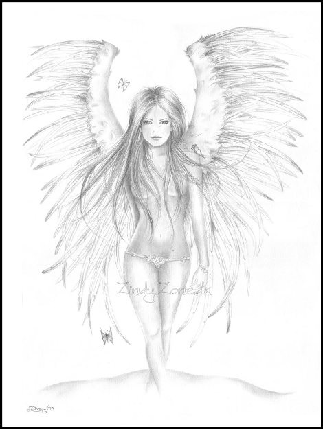 Красивые рисунки ангелов с крыльями 006