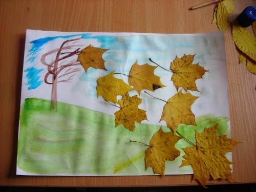Рисунки и аппликации на тему осень для детей 015