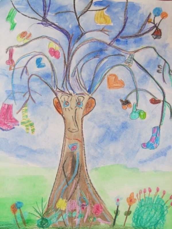 Рисунок фантастическое дерево 014
