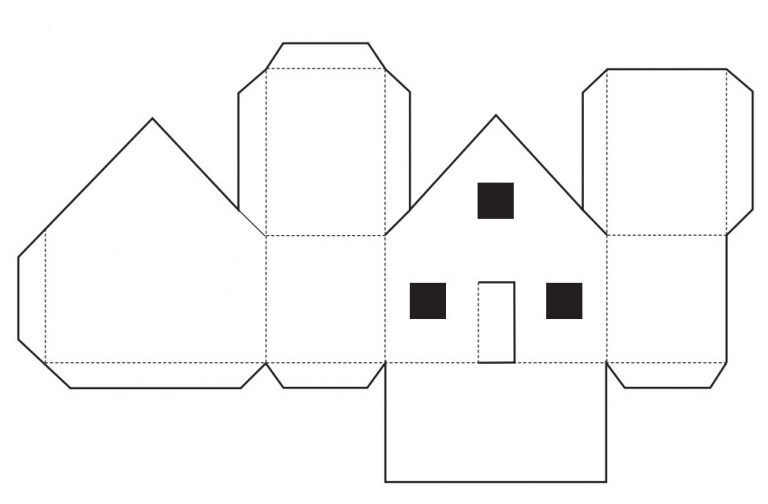 Чертеж домика из бумаги с размерами