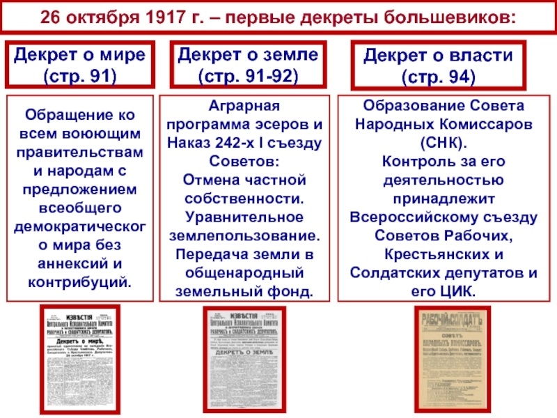 Декрет о земле был составлен по проекту эсеров