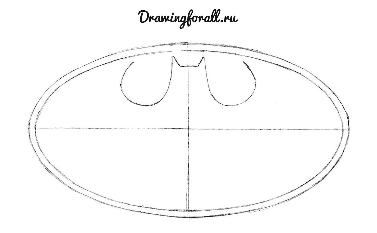 Значок бэтмена нарисовать