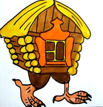 Дом на курьих ножках рисунок019