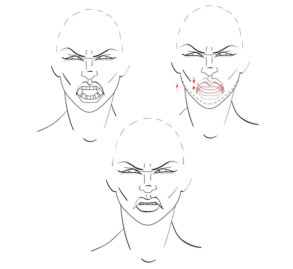 Как нарисовать злое выражение лица022