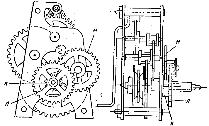 Часовой механизм чертеж