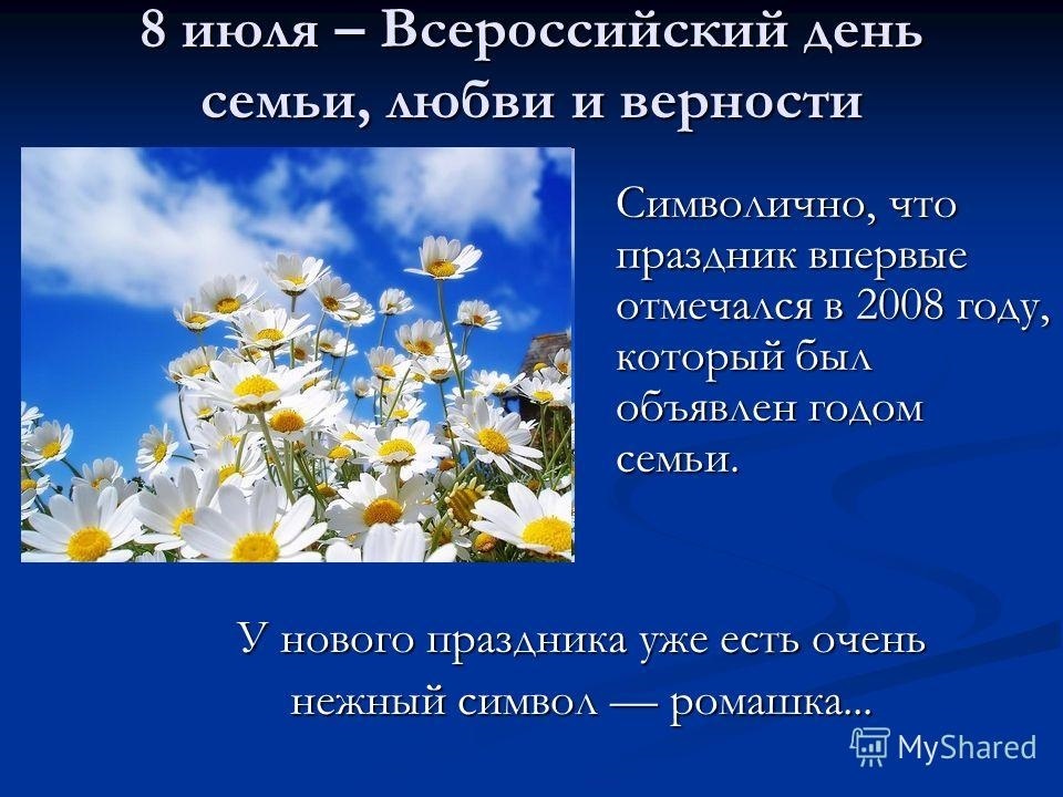 8 июля. Символ праздника 8 июля. 8 Июля Всероссийский день семьи любви и верности. Презентация праздника 8 июля любви и верности. День семьи любви и верности 21.